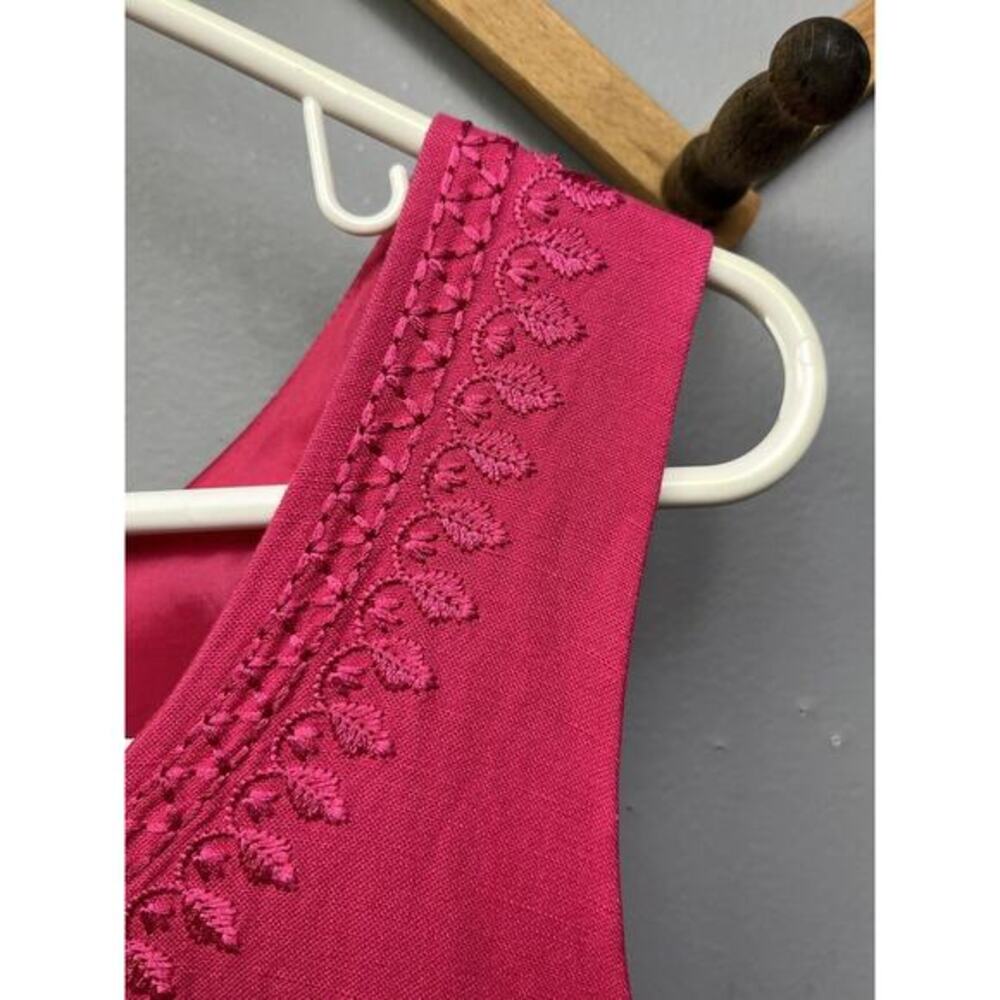 Jessica Howard Maxi Dress Size 12 Pink w/ Embroidered‎ Floral Design Sleeveless - Picture 5 of 6